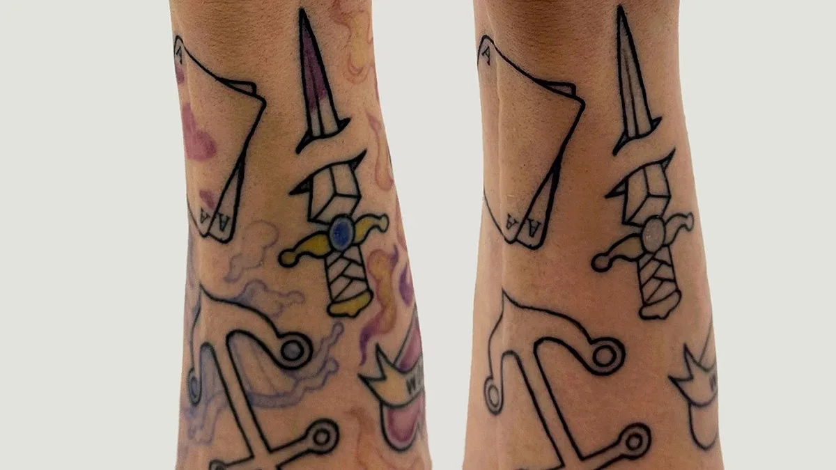 Nova tinta de tatuagem liga e desliga suas cores de acordo com a luz
