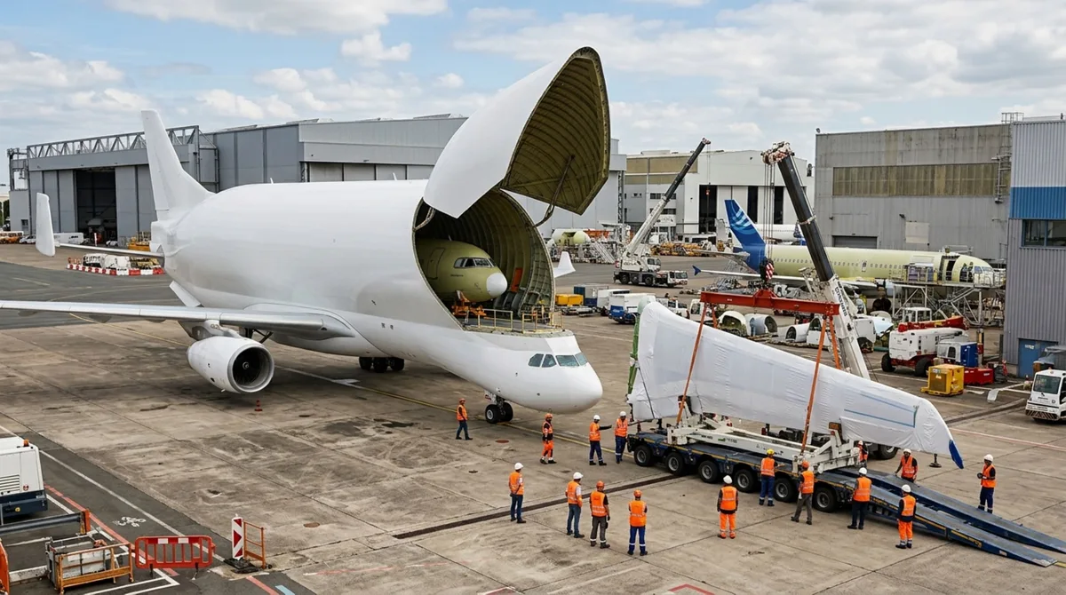 Mire o céu para ver o avião em formato de baleia que abre a enorme “testa” para engolir asas de outras aeronaves