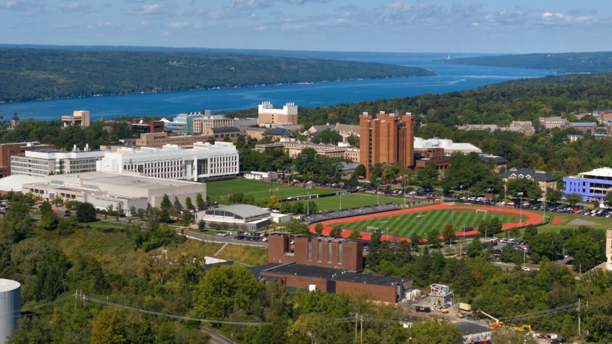In 2000, Cornell began pulling water from 250 feet below Cayuga Lake to cool its campus; now its energy use has been reduced by 85%