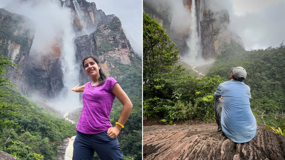 Una pareja de argentinos visitó la cascada más alta del mundo: “Fueron cinco horas de navegación y una de caminata por la selva”
