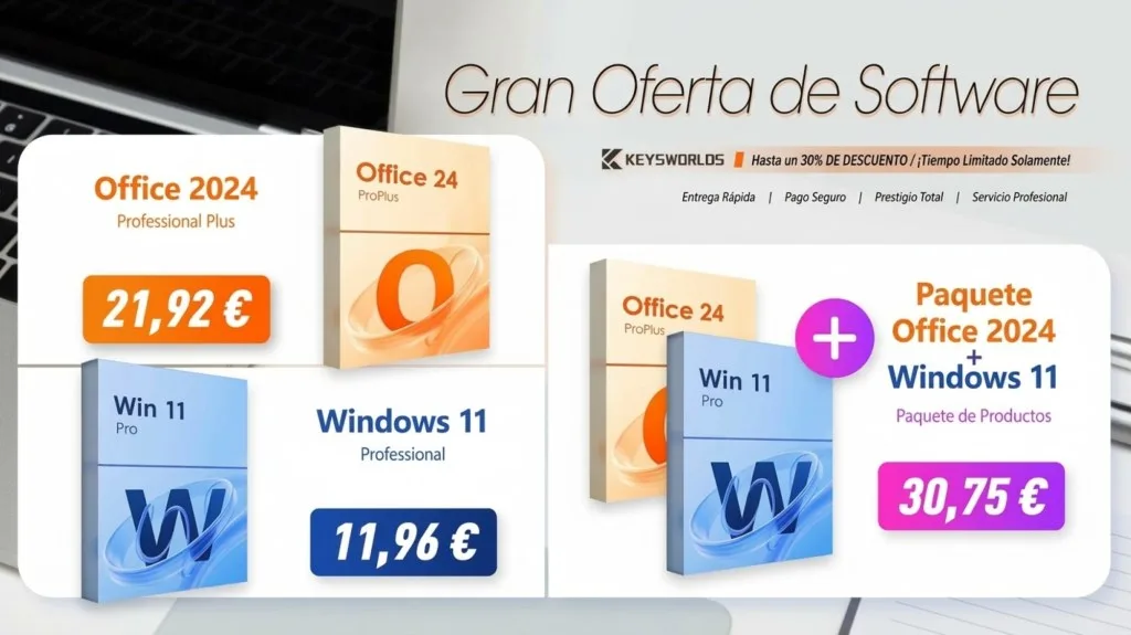 ¿Vas a configurar un PC nuevo? Consigue Windows 11 Pro por 11,96 euros y Office 2024 Pro por 21,92 euros