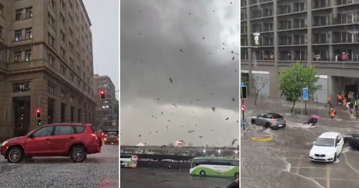 Tras el aluvión, El Niño vuelve a golpear en Santiago de Chile: voladura de techos, inundaciones y granizo como nieve