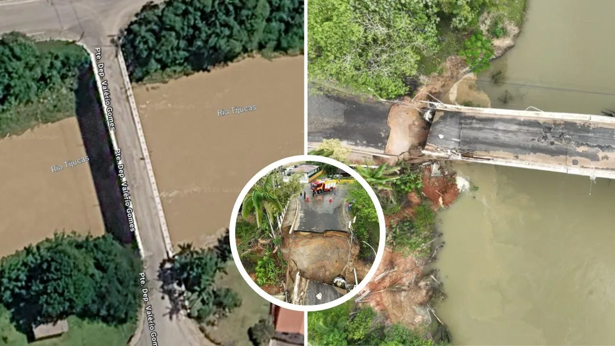 Ponte que desabou foi construída em 1965 e não apresentava problemas na estrutura, diz prefeitura