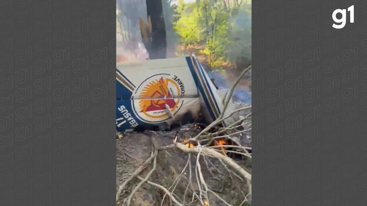 Vídeo mostra local onde caiu avião da PM em Minas Gerais; três militares morreram