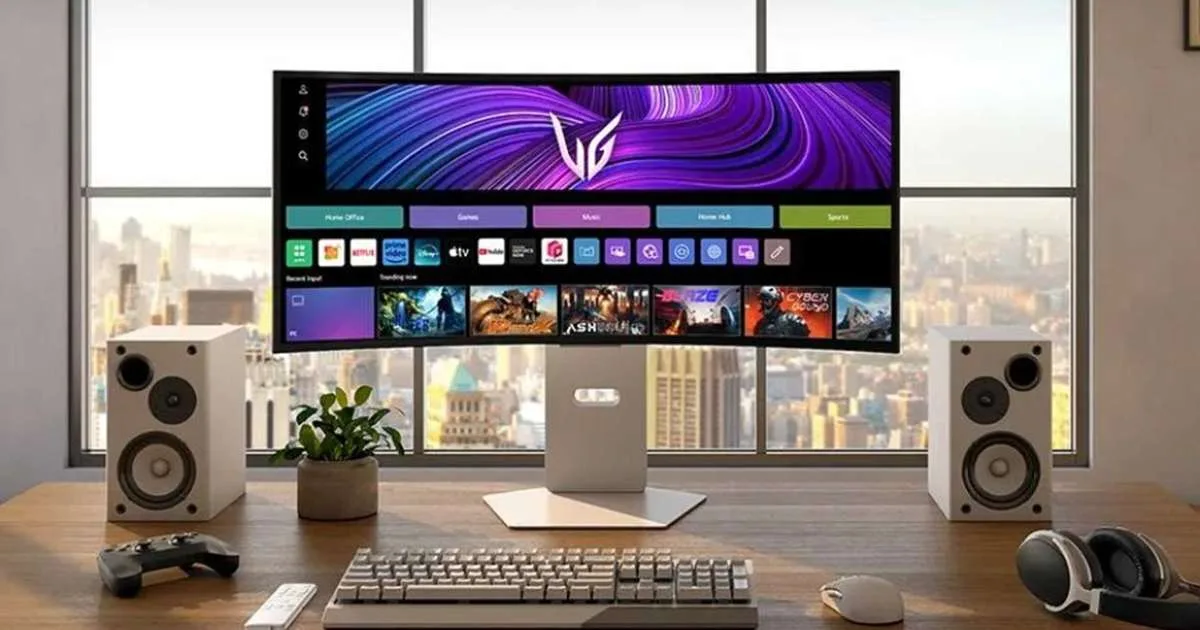 Monitor LG UltraGear OLED Smart de 34 polegadas integra games e streaming