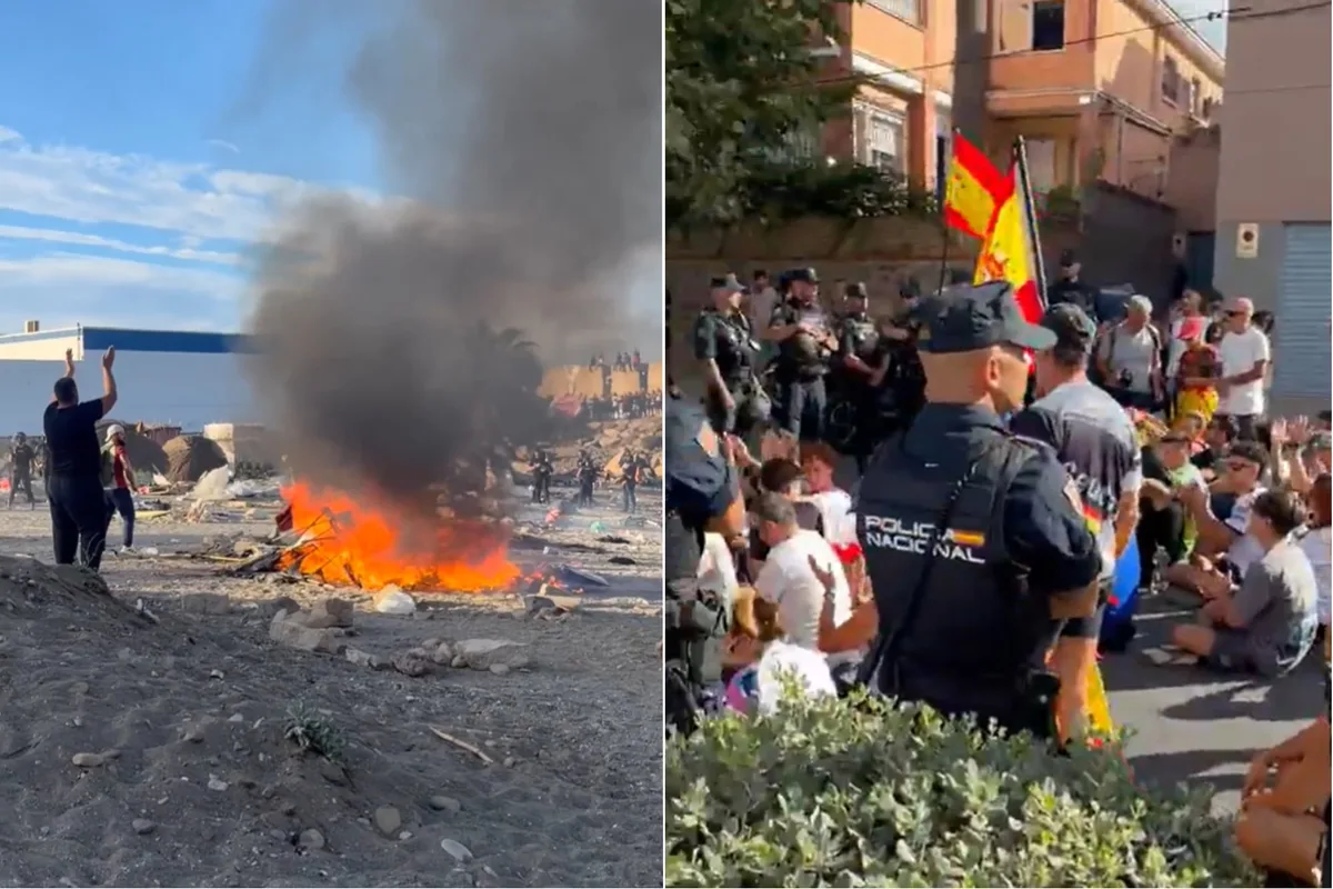 Residentes de Ceuta quemaron un asentamiento de migrantes en la playa y escala la tensión