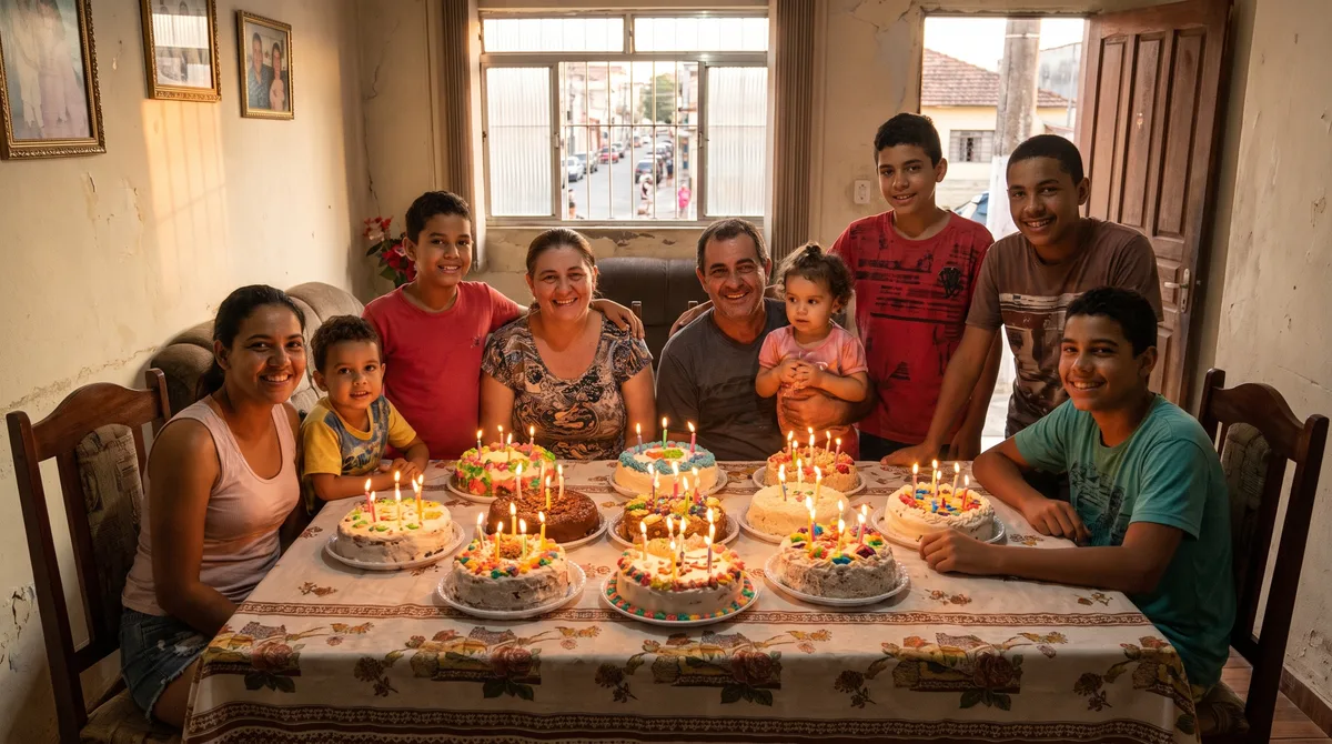Pai, mãe e os sete filhos nasceram todos em 1º de agosto: uma família de 9 pessoas transformou uma única data em recorde mundial