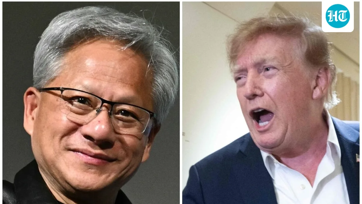 Nvidia CEO takes call from Trump on stage as US President downplays AI risks: ‘Playing right into the hands of…’