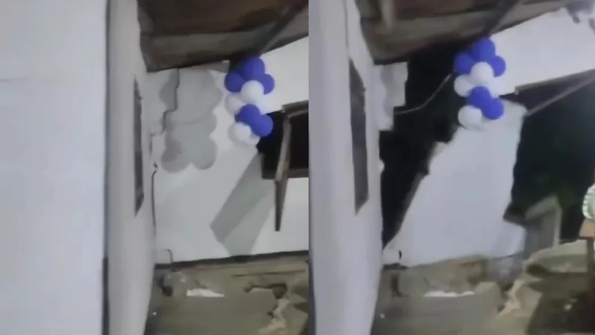 EN VIDEO: Vivienda colapsó en Los Teques durante las intensas lluvias de este 22Ago