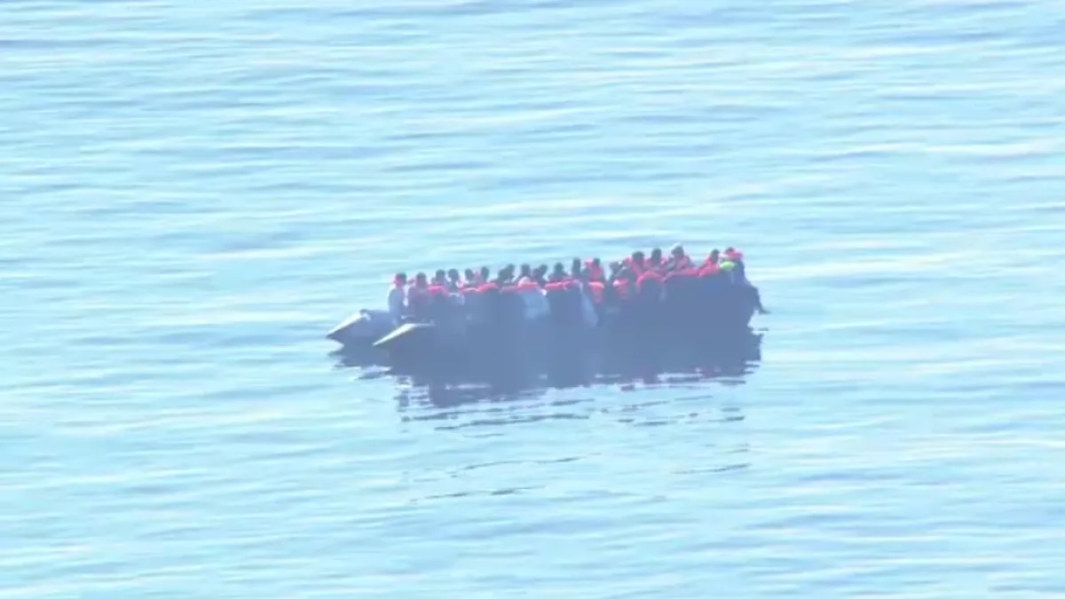 Migrant dinghy heading towards UK after being at sea for around 23 hours