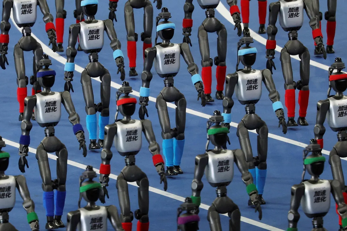 Chinese humanoid robots smash human records at Beijing robot games