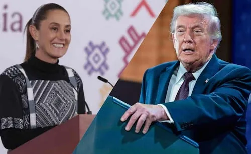 Trump vuelve a lanzar flores a Sheinbaum durante mitin en Arizona; "tiene la voz más hermosa", expresa