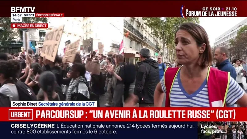 Mobilisation lycéenne et étudiante: "On a une jeunesse qui est déterminée", estime Sophie Binet, secrétaire générale de la CGT