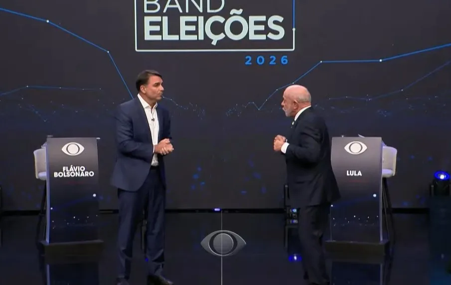 A audiência da Band durante o primeiro debate entre Flávio e Lula
