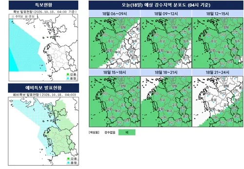 대전충남 천둥·번개 동반 요란한 비…예상 강수량 30∼80㎜