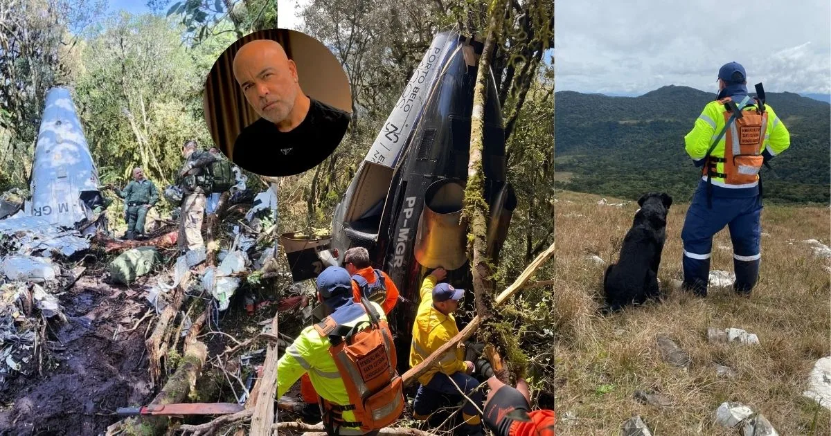 Mata fechada, mau tempo e 40 bombeiros: megaoperação para resgatar helicóptero com o cantor Rick durou 24 horas ininterruptas em SC