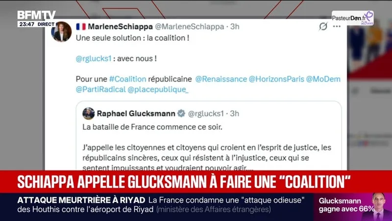 Victoire de Raphaël Glucksmann à la primaire sociale-démocrate: Marlène Schiappa appelle le candidat gagnant à faire "une coalition"
