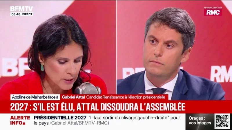 "Je suis un candidat sérieux dans cette élection présidentielle et ça m’expose à des attaques", déplore Gabriel Attal, visé par des campagnes de fausses informations