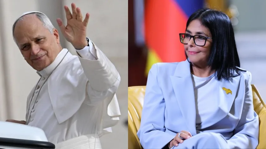 Lo que dijo Delcy Rodríguez sobre el diagnóstico de cáncer del papa León XIV