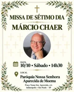 Missa de sétimo dia de Márcio Chaer será celebrada neste sábado, em São Paulo