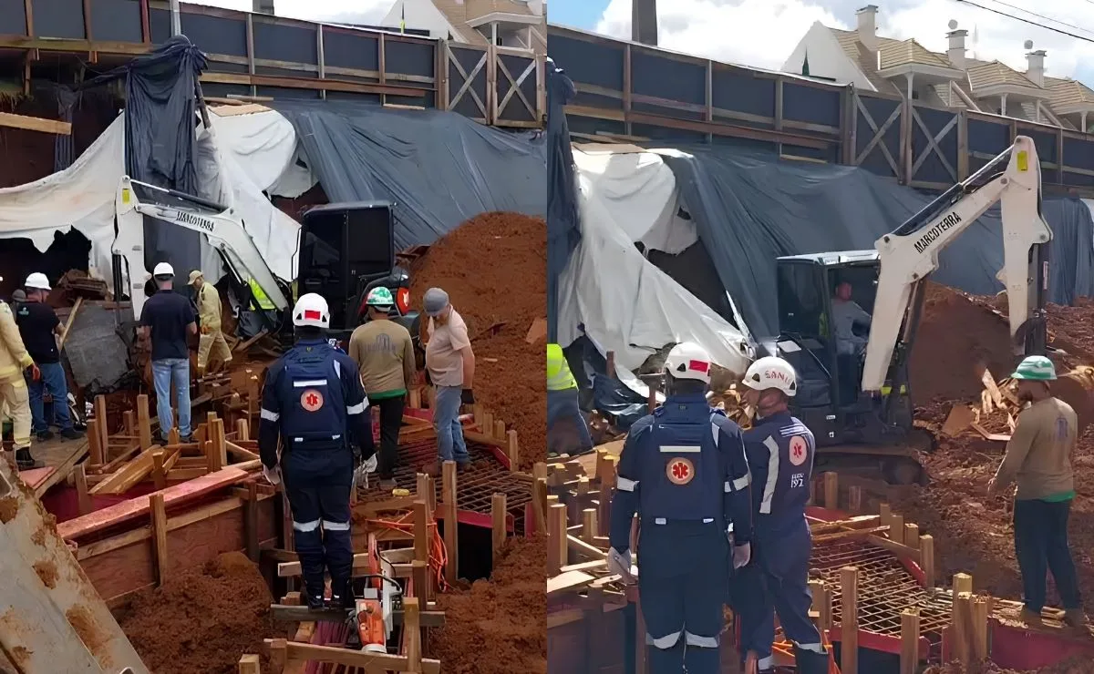 Duas horas sob a terra: trabalhador é resgatado vivo após grave soterramento em obra de Pato Branco; veja vídeo