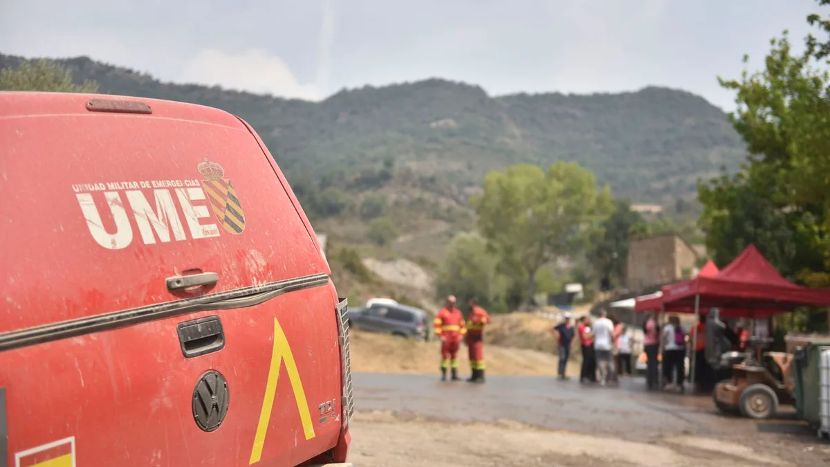 Muere un militar de la UME en un accidente de tráfico durante la extinción del incendio de Riglos (Huesca)