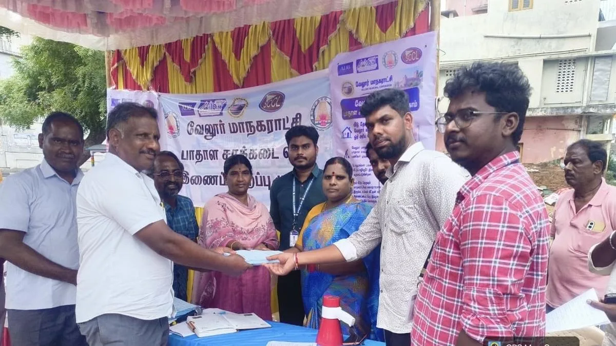 Vellore Corporation begins providing drainage connections to households in town