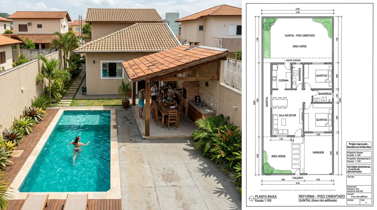 Família compra imóvel com piscina e área gourmet prontas e, ao vender, descobre que as ampliações nunca foram regularizadas