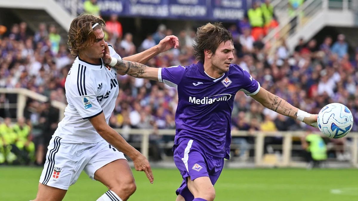 Nico Paz brilló con un gol en el triunfo del Como contra Fiorentina: gran definición de cabeza y la patada contra Franco Mastantuono