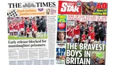 The Papers: 'Killers blocked from early release' and 'Harry should fund security'