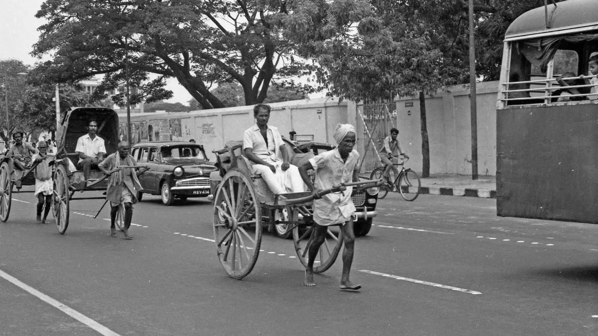 Around Madras city in hand-pulled rickshaws