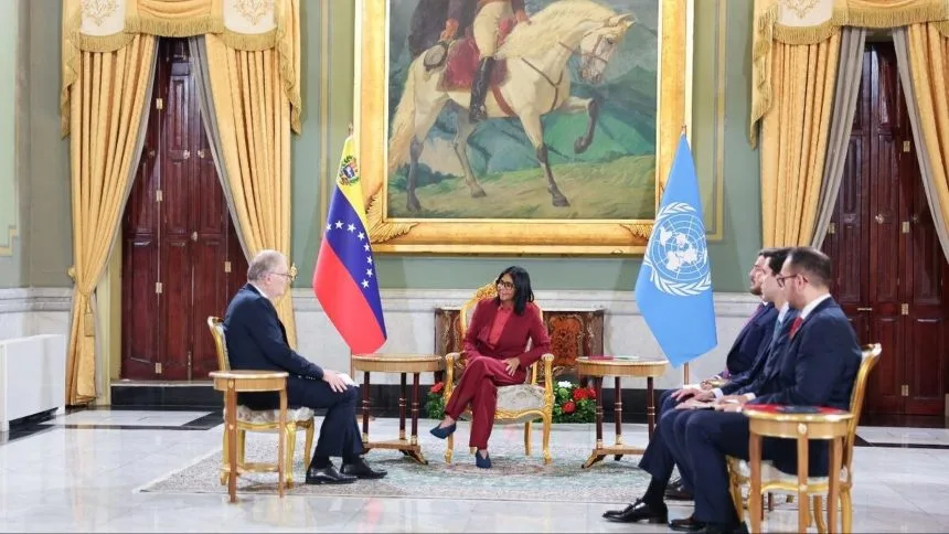 Delcy Rodríguez recibió en Miraflores al nuevo coordinador de la ONU en el país