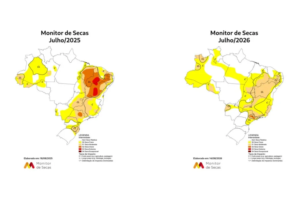 Com El Niño já atuando, áreas de seca no Paraná recuam mais ainda, mostra monitor