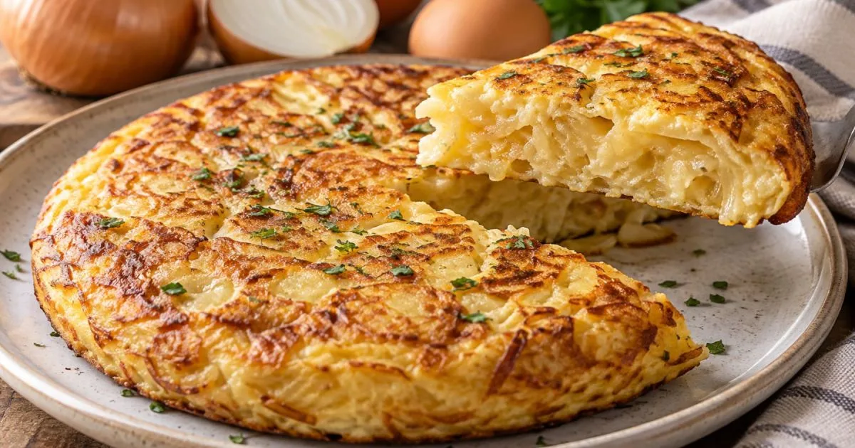 Con 1 cebolla y 2 huevos: cómo hacer una tortilla dorada y cremosa sin harina en pocos minutos
