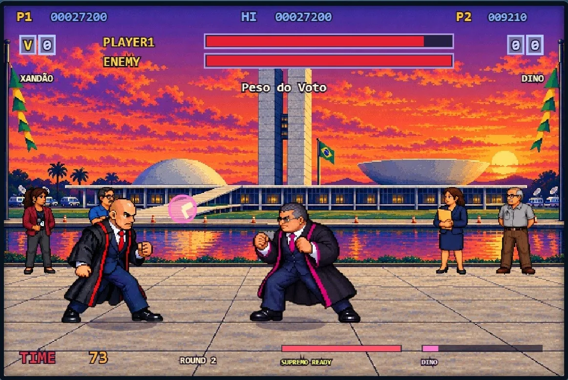 Crise no STF vira jogo de luta inspirado em ‘Street Fighter’ criado com IA