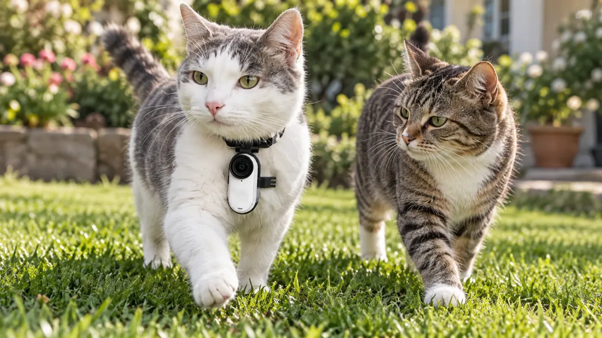 Gatos com câmeras e rastreadores GPS ajudam a procurar animais desaparecidos: IA compara registros com fotos cadastradas e envia possíveis correspondências com localização aos tutores pelo Telegram