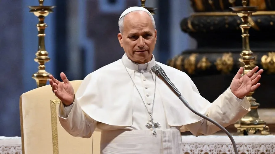 The Pope finally receives his own genuine White Sox-branded Pope hat from wild team giveaway