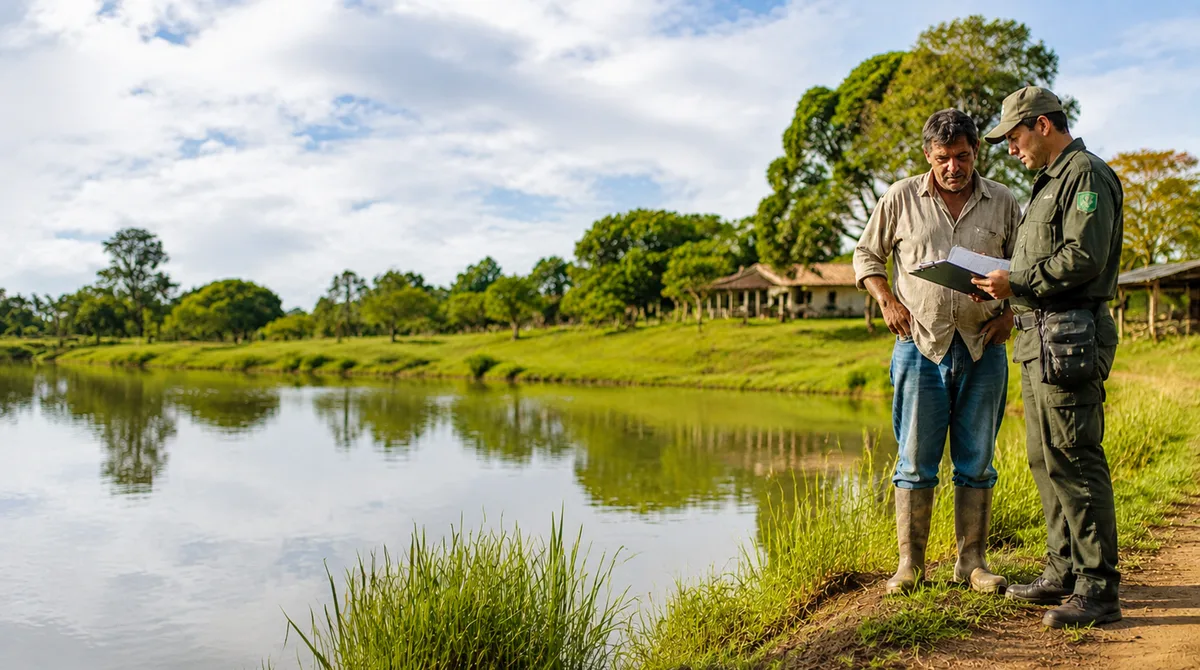 Agricultor tira água do rio que corta a própria terra há 40 anos, recebe multa da agência estadual e entende a diferença entre uso insignificante e uso que exige outorga