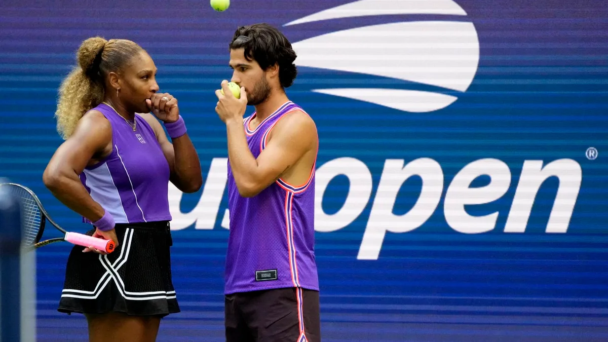 Alcaraz y Serena Williams se topan con Cobolli y Bencic y se despiden del dobles mixto en el US Open