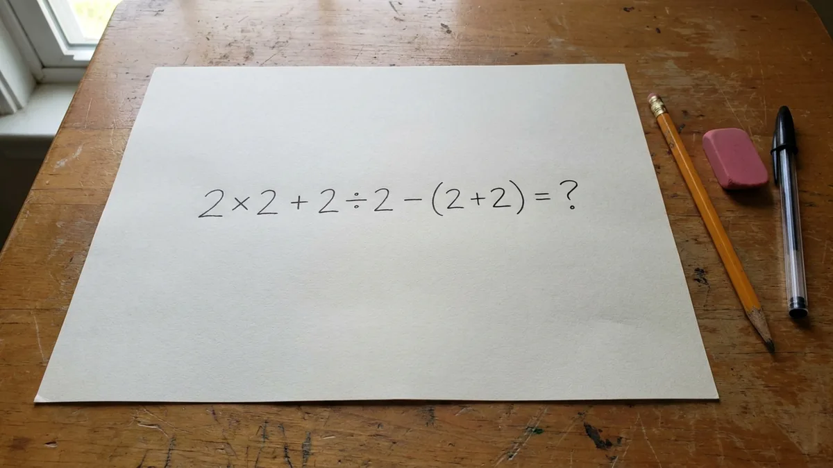 Quanto é 2 × 2 + 2 ÷ 2 – (2 + 2)? A contagem matemática que testa gênios
