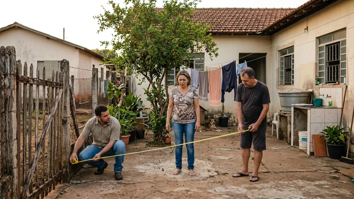 Casal compra uma casa simples, reforma telhado, cozinha e banheiro durante sete anos e na hora de vender descobre que 40 m² do quintal pertencem ao terreno do vizinho
