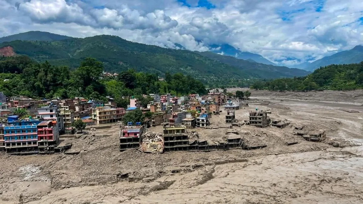 Video: Workers run for lives in Nepal as monster wall of floodwater bears down