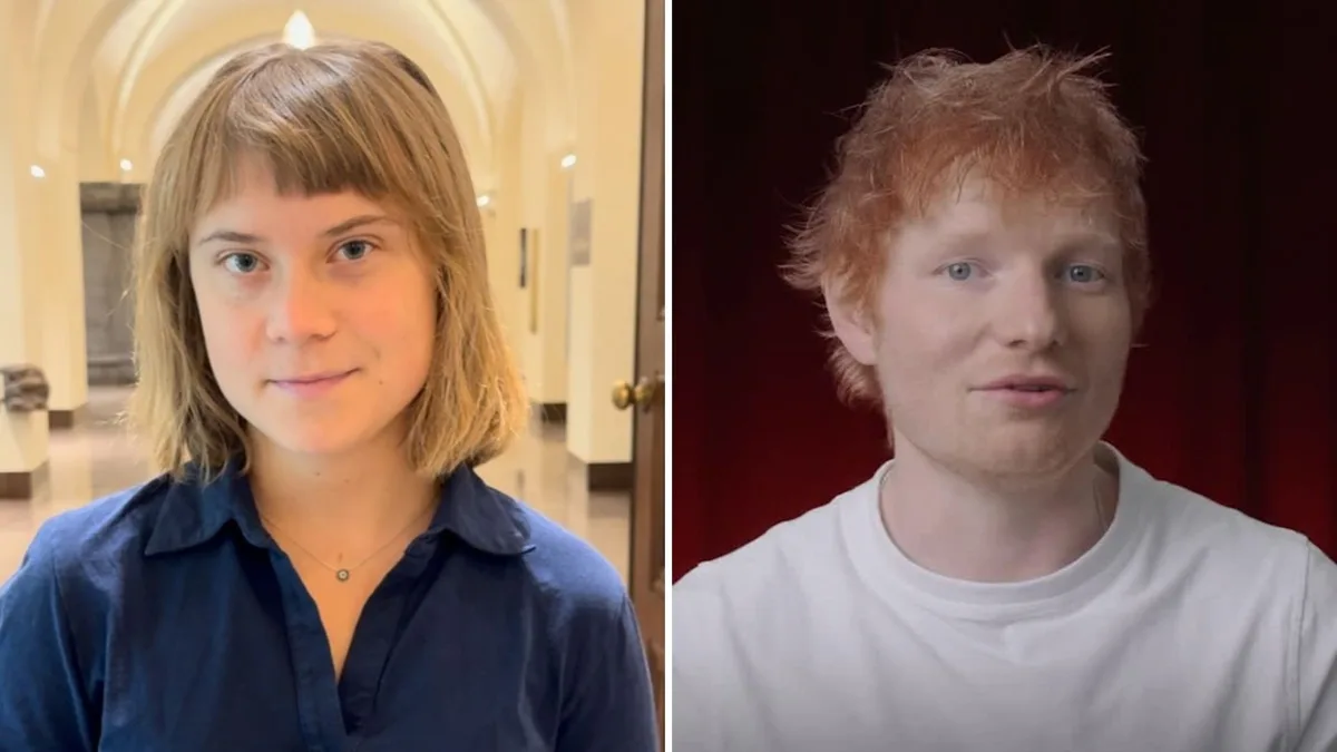 Greta Thunberg critica Ed Sheeran por silêncio sobre a Palestina: ‘Falta de coragem’