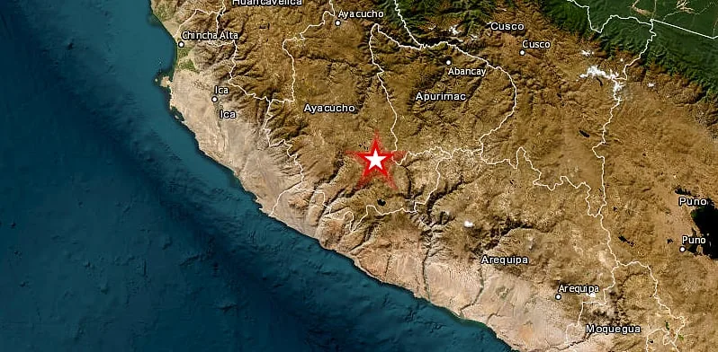 Sismo de magnitude 7,2 sacode região andina de Ayacucho, no sul do Peru