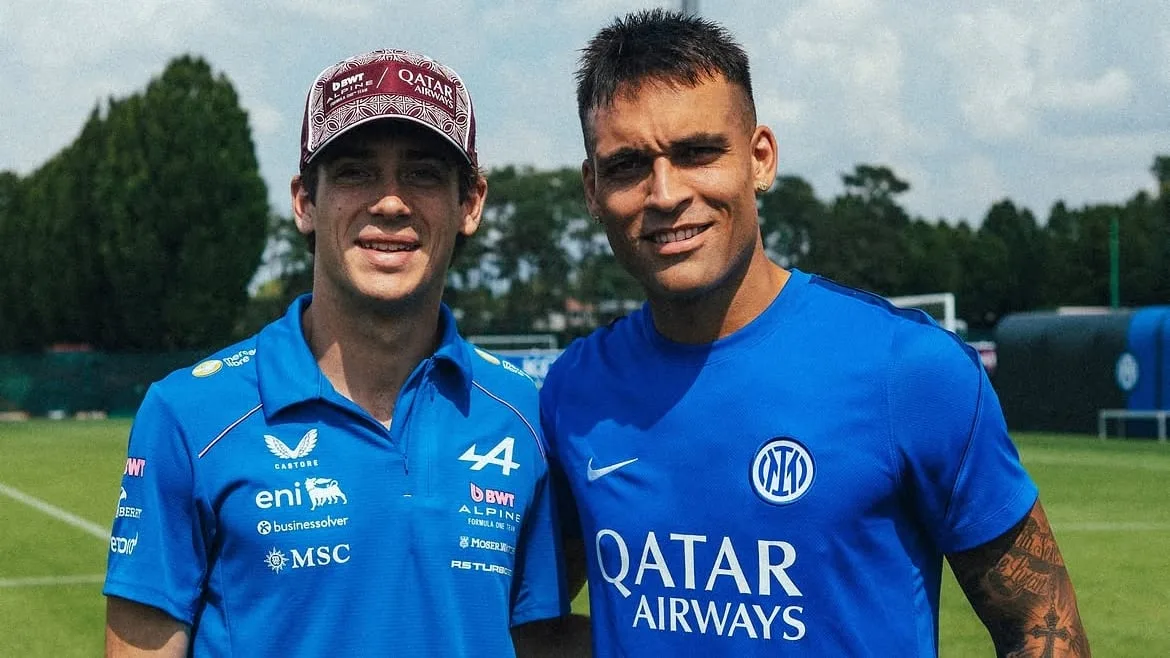 Colapinto visitó a Lautaro Martínez en Milán antes del Gran Premio de Italia: el gesto que sorprendió al futbolista