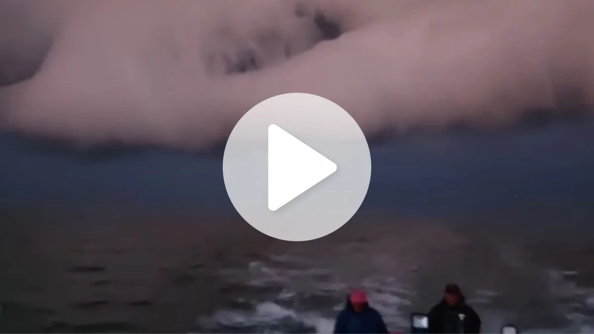 Pescadores flagram enorme ‘nuvem prateleira’ escura avançando e escapam a tempo no Litoral Sul de SC; veja vídeo que circula nas redes sociais