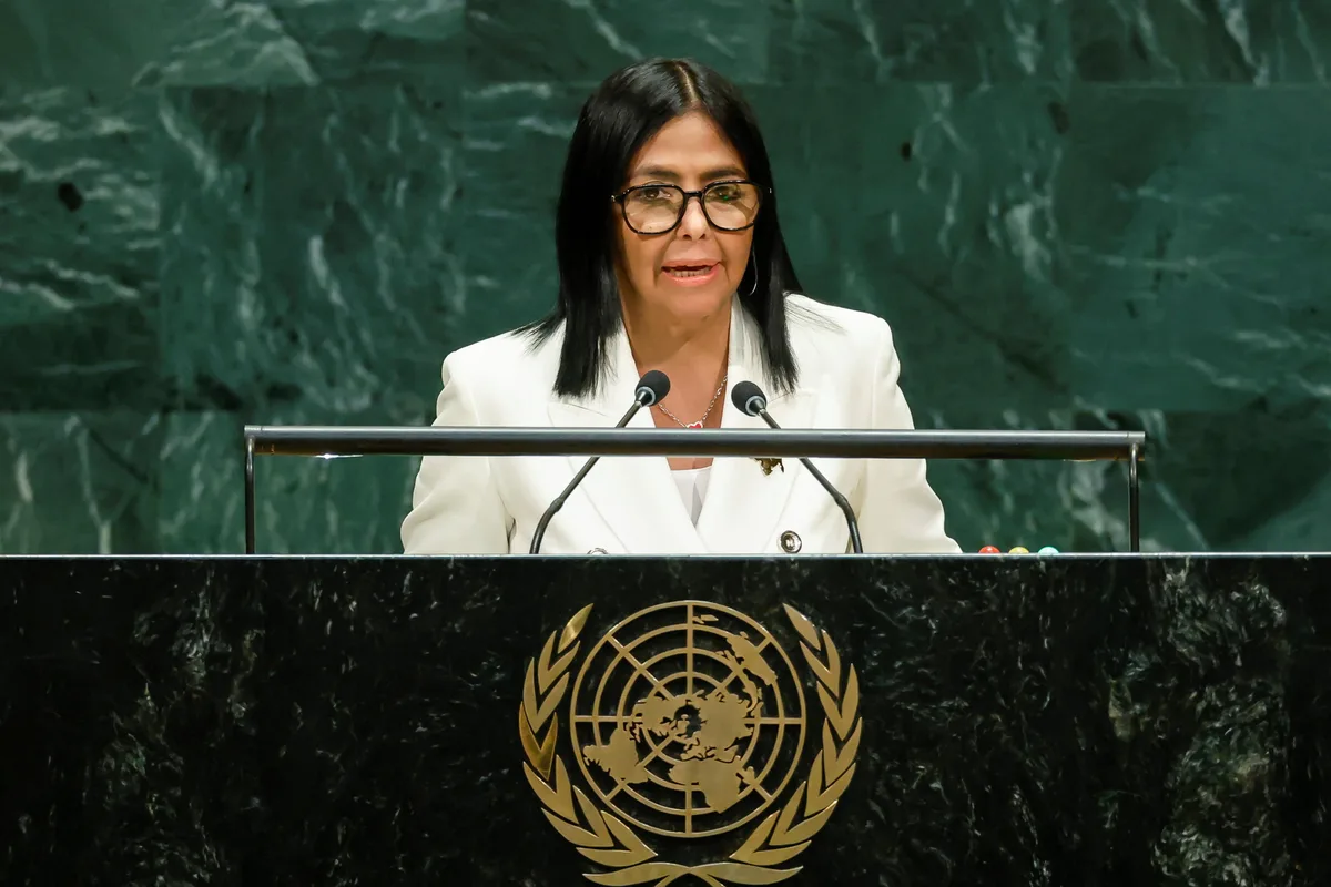 Delcy Rodríguez faz discurso ambíguo na ONU, promete 'democracia plena' na Venezuela, mas não dá prazo para novas eleições