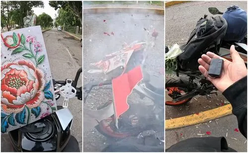 Repartidor lleva explosivo oculto en bolsa de regalo y estalla antes de ser entregado; video enciende debate