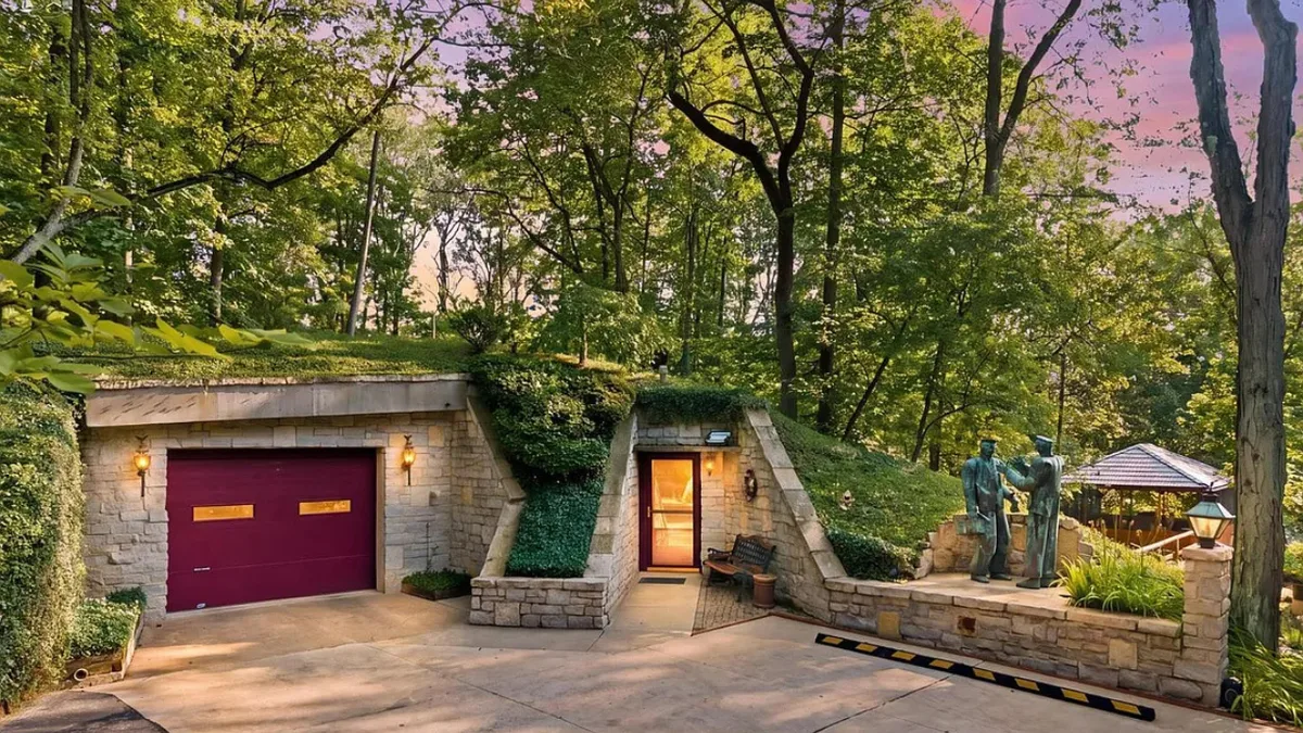 Ohio home built entirely underground hits the market for $850,000 with a grass-covered roof