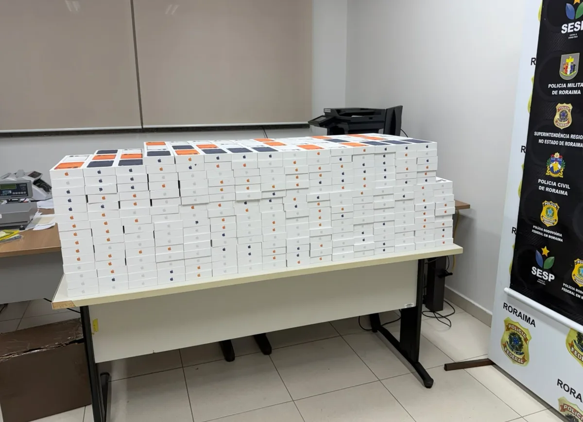 Mulher é presa em Roraima com carga de 1,2 mil iPhones da Guiana